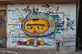 Yellow monster Graffiti in Florentin Tel Aviv Israel