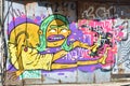 Yellow monster Graffiti on a wall in Florentin Tel Aviv Israel