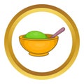 Yellow mortar and pestle vector icon Royalty Free Stock Photo