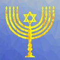 Yellow Mosaic Menorah Royalty Free Stock Photo