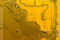 Yellow motherboard backside Royalty Free Stock Photo