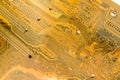 Yellow motherboard backside Royalty Free Stock Photo