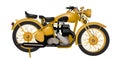 yellow motorbike with black wheel white background