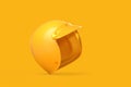 Yellow motorbike helmet. 3D illustration