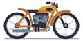 Yellow motorbike. Motorcycle road racing, classic vehicle, speed extreme driving, modern or vintage urban moped, travel Royalty Free Stock Photo