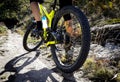 Yellow Mountain Bike and Riders Feet