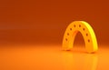 Yellow Mouth guard boxer icon isolated on orange background. Minimalism concept. 3d illustration 3D render