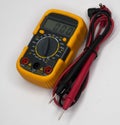 Yellow multimeter with green display