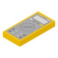 Yellow multimeter icon, isometric style Royalty Free Stock Photo