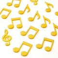 Yellow music notes illustration Royalty Free Stock Photo