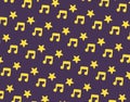 Yellow music and star icon pattern