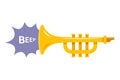 yellow musical trumpet for musical orchestra.