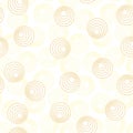 Concentric circles with dotted outline in two colors. Seamless geometric pattern on white background. Vector image Royalty Free Stock Photo