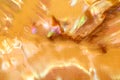 Yellow nacre seashell background texture, close up Royalty Free Stock Photo