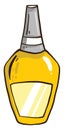 Yellow nailpolish bottle, illustration, vector