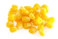 Yellow natural corn seeds isolated on white background. macro Royalty Free Stock Photo