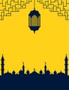 Yellow and navy blue islamic banner