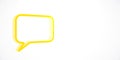 Yellow Neon Speech Bubble Isolated on a White Background. 3D Rendering Royalty Free Stock Photo