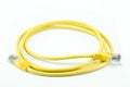 Yellow network cable Royalty Free Stock Photo