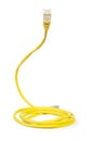 Yellow network cable Royalty Free Stock Photo