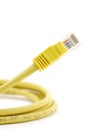 Yellow network cable Royalty Free Stock Photo