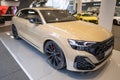 yellow new stylish electric Audi SQ8 all-wheel drive sports crossover K3 class, German Volkswagen Group, automotive industry,