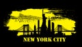 Yellow New York City skyline Vector Royalty Free Stock Photo