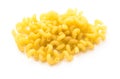 Yellow nice macaroni isolated Royalty Free Stock Photo