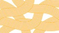 Yellow noodle texture. Abstract asian ramen ornament with wave lines