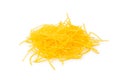 Yellow noodles isolated on the white