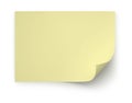 Yellow note pad page curl realistic Royalty Free Stock Photo