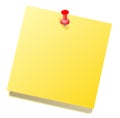 Yellow note pad pinned