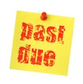 Yellow note with past due inscription Royalty Free Stock Photo