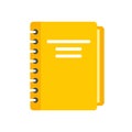 Yellow notebook icon flat isolated vector Royalty Free Stock Photo
