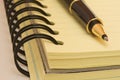 Yellow notebook and pen Royalty Free Stock Photo