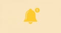 Yellow notification bell icon with a small circle above it displaying the number \