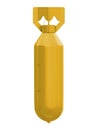 Yellow nuke or nuclear bomb from world war two isolated on a white background 3d rendering