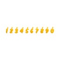 Yellow number Birthday cake candles icon