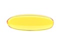 Yellow oblong gelatin capsule on a white background. 3D rendering