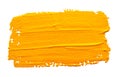 Yellow ochre strokes of the paint brush isolated Royalty Free Stock Photo