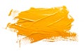 Yellow ochre strokes of the paint brush isolated Royalty Free Stock Photo