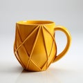 Yellow Octahedron Mug With 3d Design - Unique And Stylish