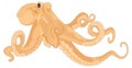 yellow octopus vector illustration transparent background