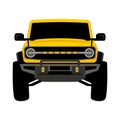 Yellow off road truck , front view, vector illustration Royalty Free Stock Photo