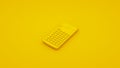 Yellow Office Calculator. 3D illustration