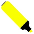 Yellow office marker icon. Writing highlighter tool
