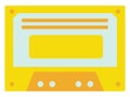 Yellow old cassette, illustration, vector