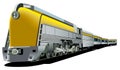 Yellow old-fashioned train Royalty Free Stock Photo