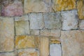 Yellow Old stone wall texture. Royalty Free Stock Photo