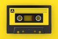 Yellow Old Vintage Audio Cassette Tape. 3d Rendering Royalty Free Stock Photo